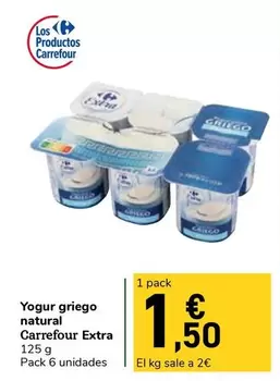 Carrefour - Yogur Griego Natural Extra