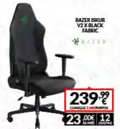 Razer - Iskur V2x Black Fabric 
