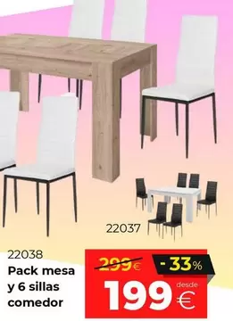 Pack Mesa Y 6 Sillas Comedor