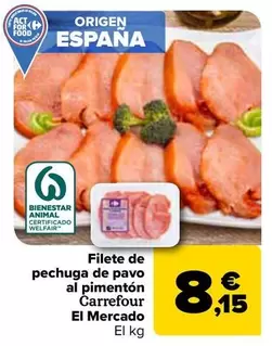 Carrefour El Mercado - Filete De Pechuga De Pavo Al Pimenton 