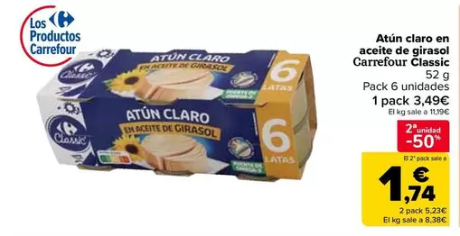 Carrefour - Atún Claro En Aceite De Girasol