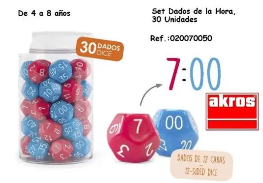 Set Dados De La Hora, 30 Unidades