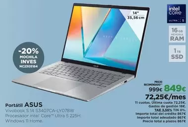 Asus - Portatil Vivobook S 14