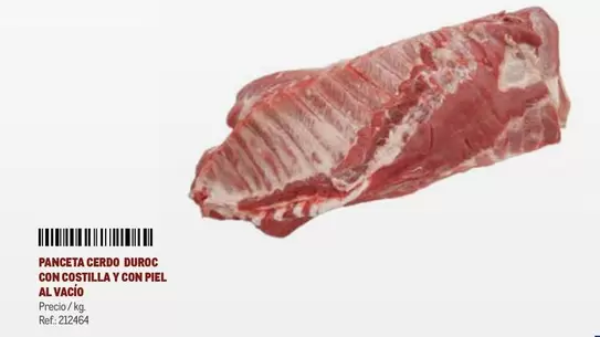 duroc - Panceta Cerdo Duroc Con Costilla Y Con Piel Al Vacio