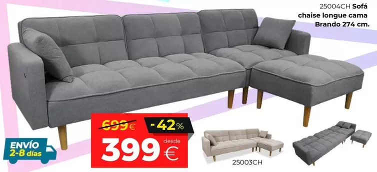 Sofá Chaise Longue Cama