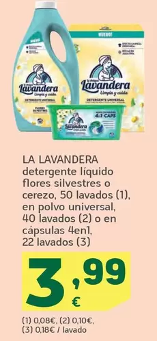 La Antigua Lavandera - Detergente Líquido Flores Sivestres O Cereza