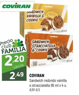 coviran - Sandwich Redondo Vainilla O Stracciatella