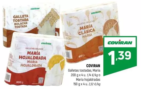 coviran - Galletas Tostadas, Maria Maria Hojadradas