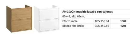 Blanco - ÁNGS JON mueble lavabo con cajones
