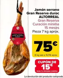 Altorreal - Jamon Serrano Gran Reserva Duroc