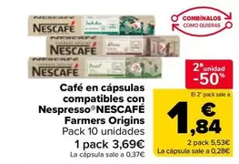 Nescafé - Cafe En Capsulas Compatibles Con Nespresso Farmers Origins