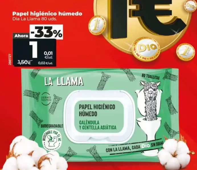 Dia La Llama - Papel Higiénico Húmedo 80 Uds.