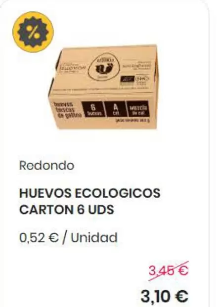 Huevos Ecologicos Carton 6 Uds
