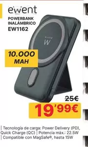 Ewent - Powerbank Inalámbrico Ew1162