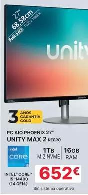Phoenix - Pc Aio 27" Unity Max 2 Negro