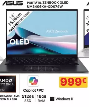 Asus - Portátil Zenbook Oled Um3406ka-qd074w