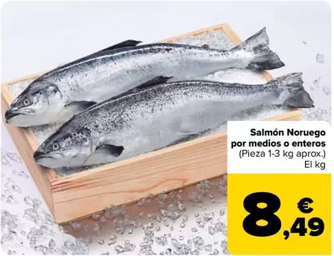 Salmon Noruego Por Medios O Enteros