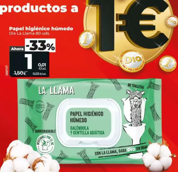Dia La Llama - Papel Higiénico Húmedo 