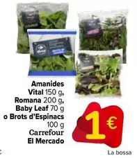 Carrefour El Mercado - Ensaladas Vital, Romana, Baby Leaf O Brotes De Espinacas 