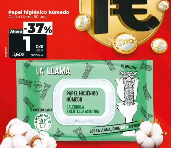 Dia La Llama - Papel Higiénico Húmedo 