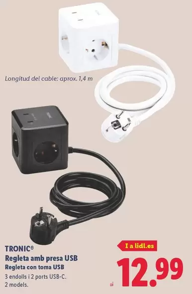 Tronic - Regleta Con Toma USB