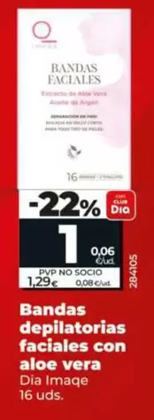 Dia Imaqe - Bandas Depilatorias Faciales Con Aloe Vera 16 Uds.