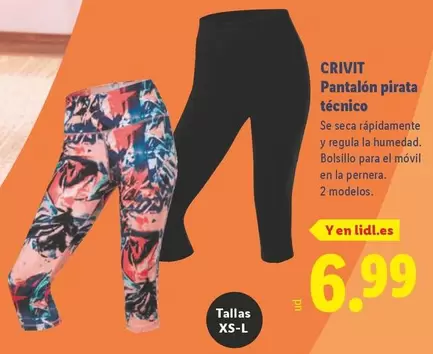 Crivit - Pantalon Pirata Técnico