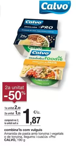 Calvo - Amanida De Pasta Amb Tonyina Vegetal O Tonyina Legumi Cuscus +Pro