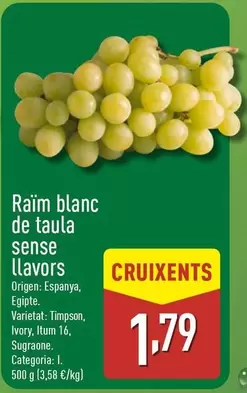 Raïm Blanc De Taula Sense Llavors