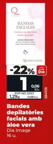 Dia Imaqe - Bandas Depilatorias Faciales Con Aloe Vera 16 Uds.