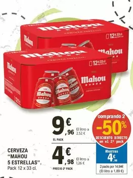 Mahou - cerveza 5 estrellas