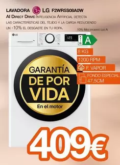 LG - Lavadora F2wr5s08a0w