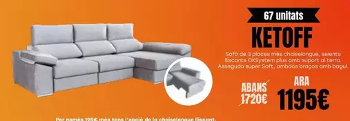 Ketoff Sofa De 3 Places Mes Chaiselongue