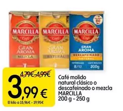 Marcilla - Cafe Molido Natural Clasico O Descafeinado O Mezcla