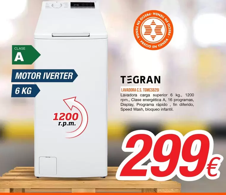 Tegran - Lavadora C.S. TGMCS6251