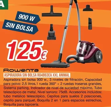 Rowenta - Aspiradora Sin BolsaRO4B63EA XXL Animali