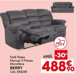 Relax - Sofá  Manual 3 Plazas Microfibra