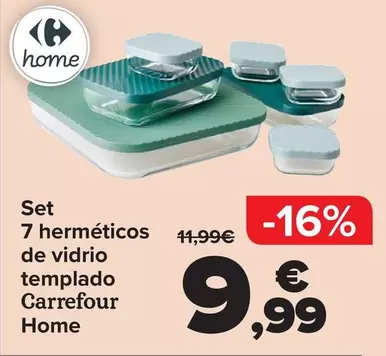 Carrefour Home - Set  7 Hermeticos De Vidrio Templado 