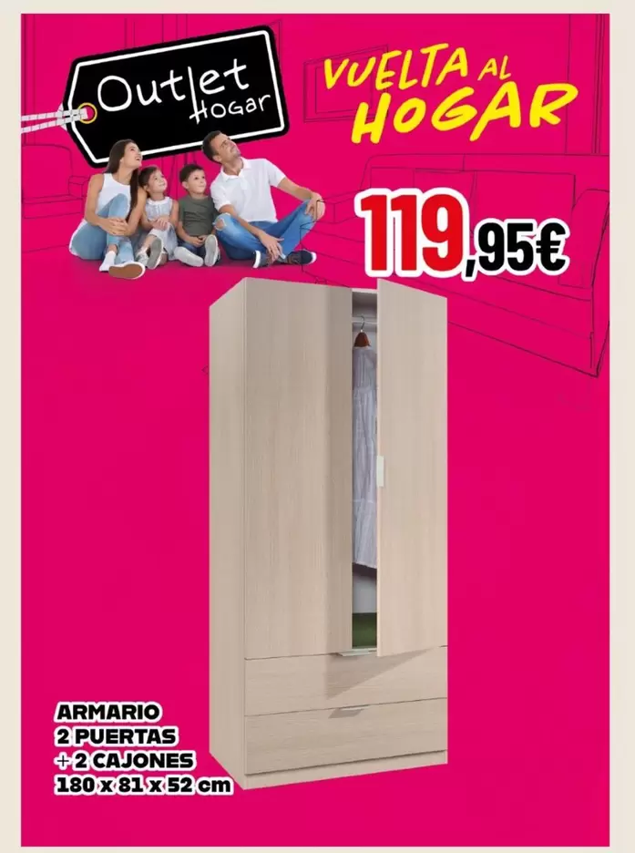 Armario 2 Puertas + 2 Cajones
