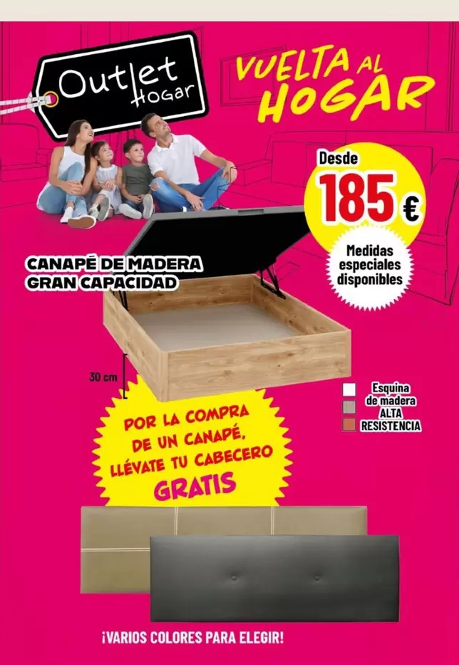 Canapé De Madera Gran Capacidad