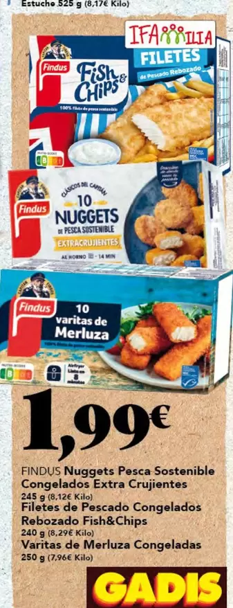 Findus - Nuggets Pesca Sostenible Congelados Extra Crujientes