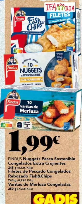 Findus - Nuggets Pesca Sostenible Congelados Extra Crujientes