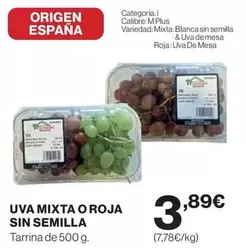 origen - Uva Mixta O Roja Sin Semilla