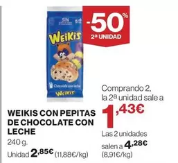 Nestlé - Weikis Con Pepitas De Chocolate Con Leche