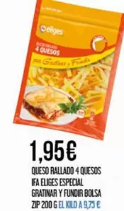 eliges - Queso Rallado 4 Quesos Ifa Especial Gratinara Y Fundir Bolsa
