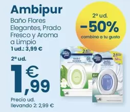 Ambi Pur - Bano Flores Elegantes, Prado Fresco Y Aroma A Limpio