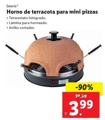 Emerio - Horno De Terracota Para Mini Pizzas