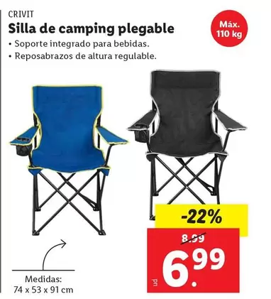 Crivit - Silla De Camping Plegable
