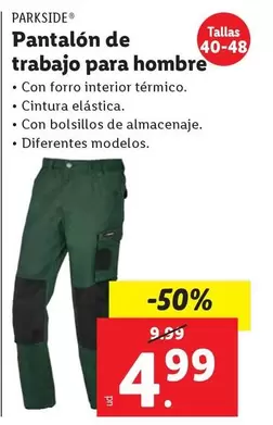 Parkside - Pantalon De Trabajo Para Hombre