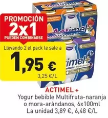 Actimel - Yogur Bebible Multifruta-naranja O Mora-arandanos
